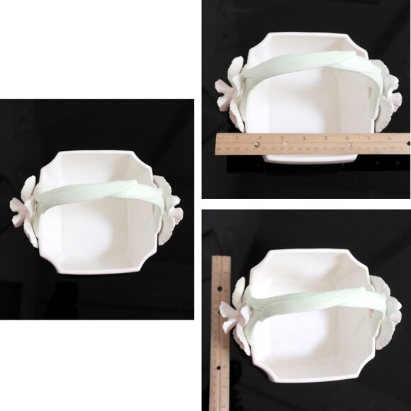 AS IS - REPAIRED Vintage Pink Iris Basket by Fitz & Floyd 1982, Easter Basket - Picture 8 of 10